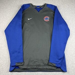 Nike Dri Fit Pullover Mens Large Chicago Cubs Baseball Therma Fit MLB Warm Up